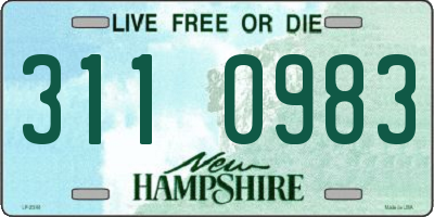 NH license plate 3110983