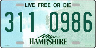 NH license plate 3110986