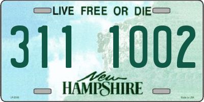NH license plate 3111002