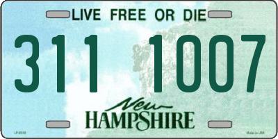 NH license plate 3111007