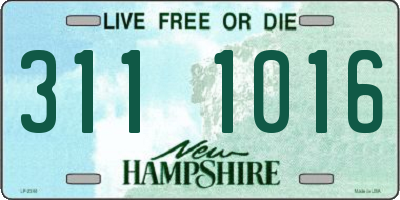 NH license plate 3111016