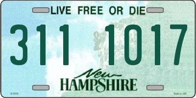 NH license plate 3111017