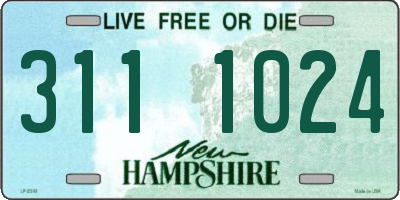 NH license plate 3111024