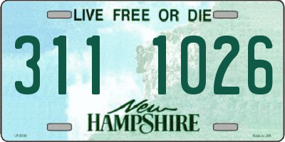 NH license plate 3111026