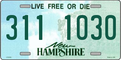 NH license plate 3111030