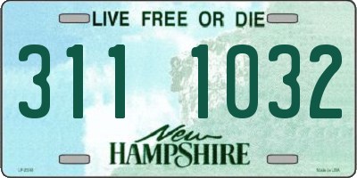 NH license plate 3111032