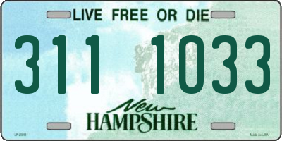 NH license plate 3111033
