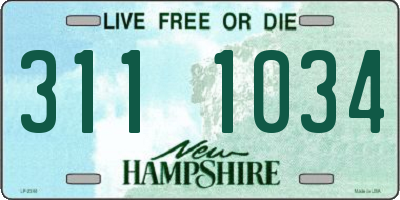 NH license plate 3111034