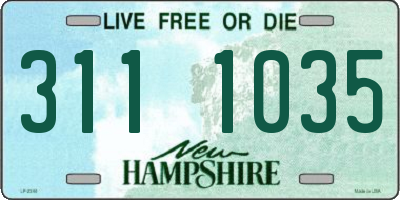 NH license plate 3111035
