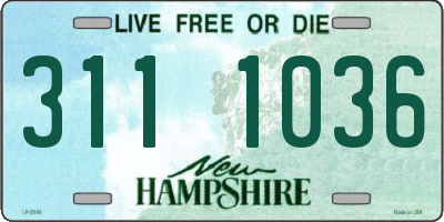 NH license plate 3111036