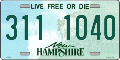NH license plate 3111040