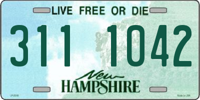 NH license plate 3111042