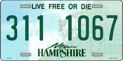 NH license plate 3111067