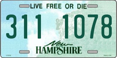 NH license plate 3111078