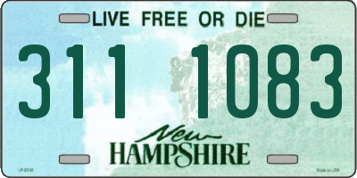 NH license plate 3111083