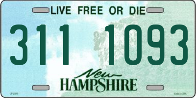 NH license plate 3111093