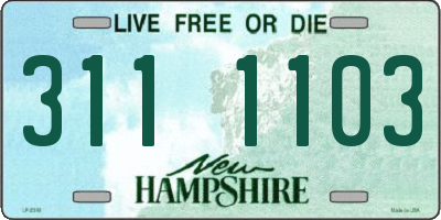 NH license plate 3111103