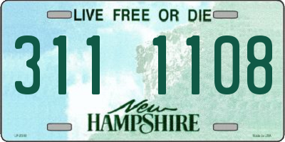 NH license plate 3111108