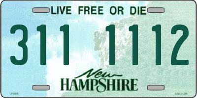 NH license plate 3111112
