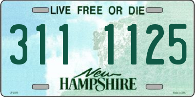 NH license plate 3111125