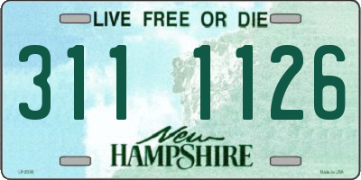 NH license plate 3111126