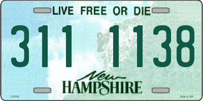 NH license plate 3111138