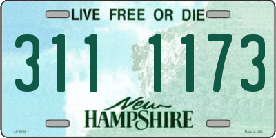 NH license plate 3111173
