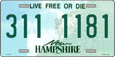 NH license plate 3111181