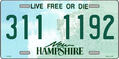 NH license plate 3111192