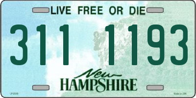 NH license plate 3111193