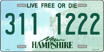 NH license plate 3111222