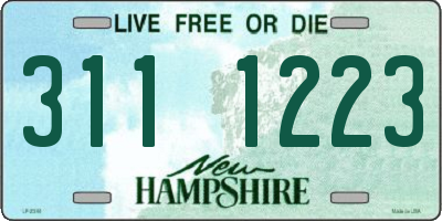 NH license plate 3111223