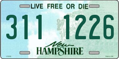 NH license plate 3111226