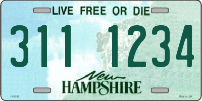 NH license plate 3111234
