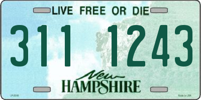 NH license plate 3111243