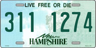 NH license plate 3111274