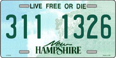 NH license plate 3111326