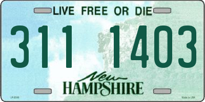NH license plate 3111403