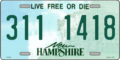 NH license plate 3111418