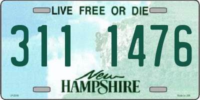 NH license plate 3111476