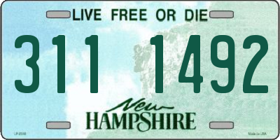 NH license plate 3111492