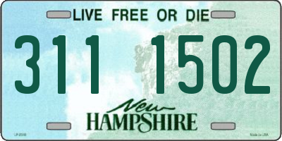 NH license plate 3111502