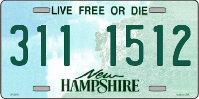NH license plate 3111512