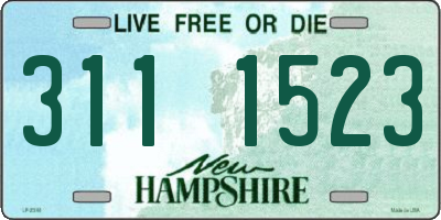 NH license plate 3111523