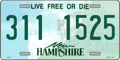 NH license plate 3111525