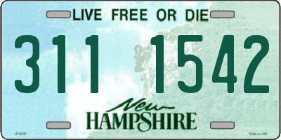 NH license plate 3111542