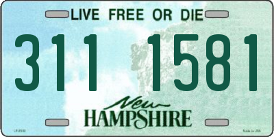 NH license plate 3111581