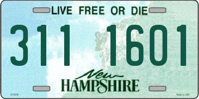 NH license plate 3111601