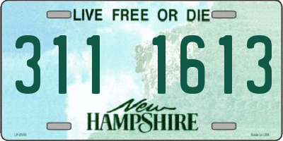 NH license plate 3111613