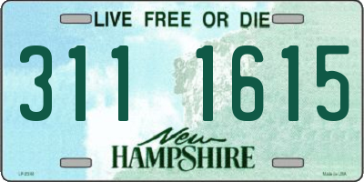 NH license plate 3111615